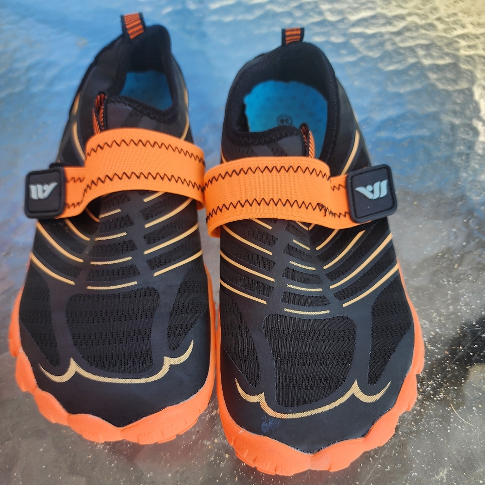 Kids Black and Orange Shoes